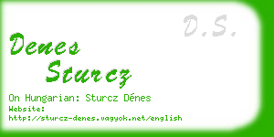 denes sturcz business card